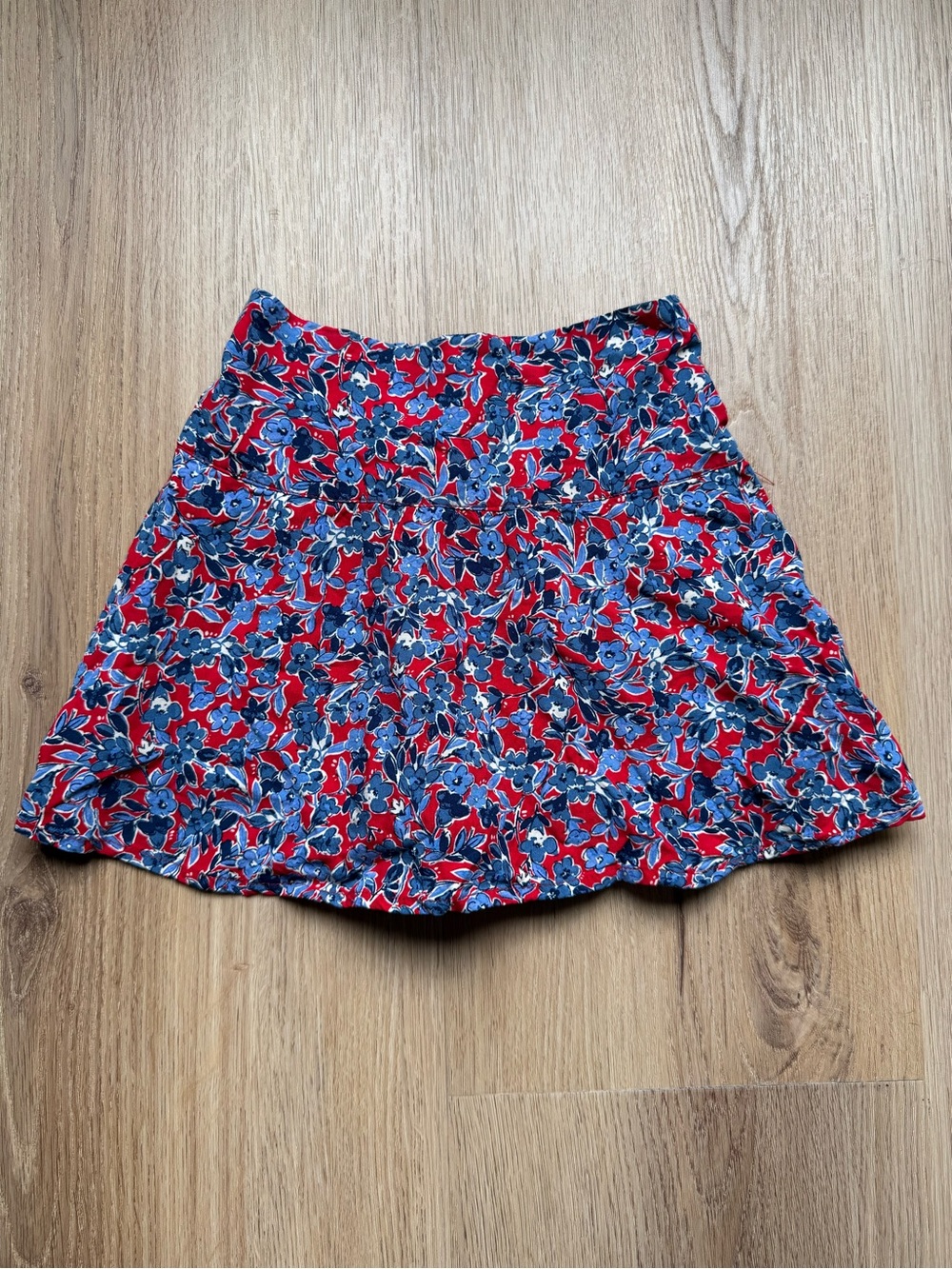 Crewcuts Red and Blue Floral Circle Skort